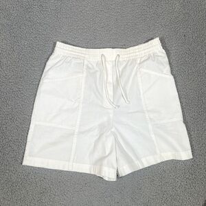 Vintage 90s Simply Basics Women's Shorts White Cotton Draw String Medium